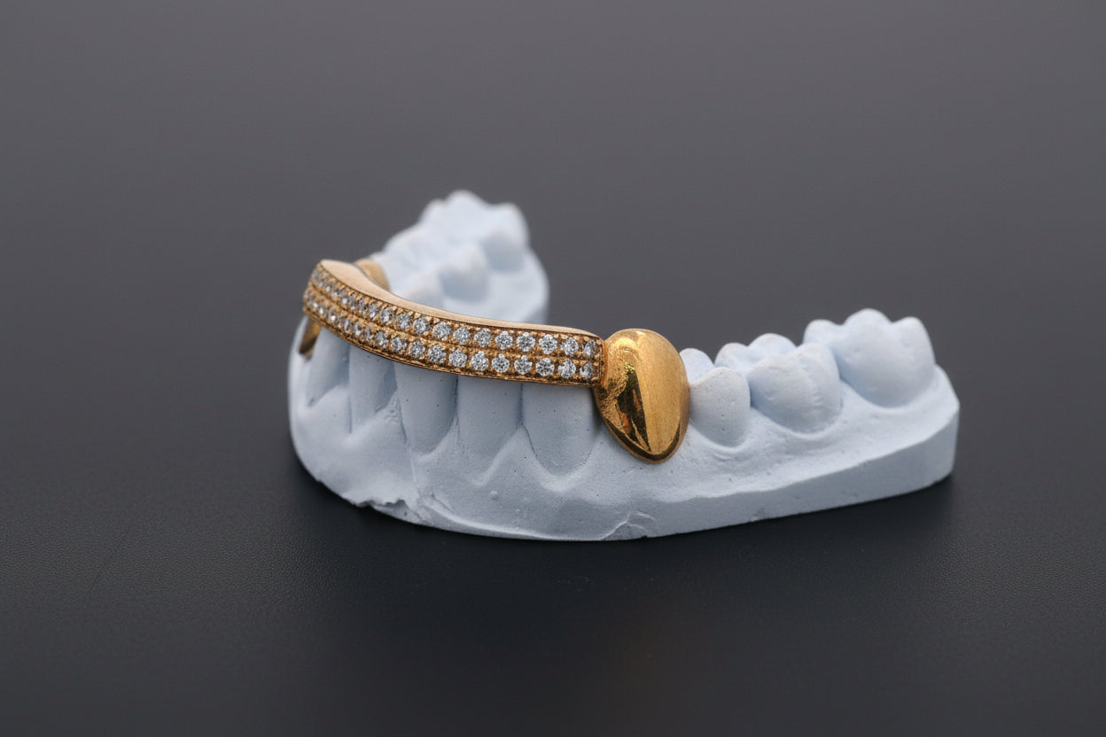 2 Row VVS Moissanite Diamond Grillz