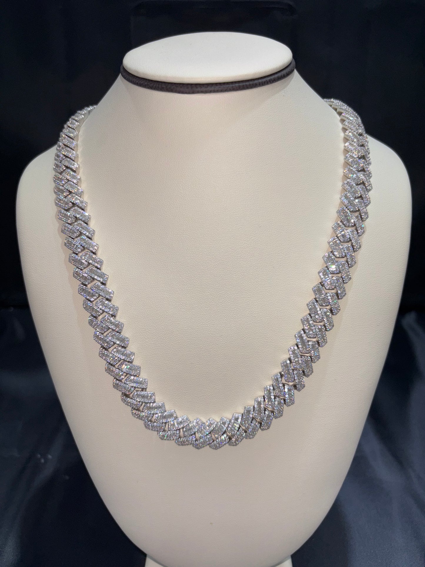 24" Baguette Cuban VVS Moissanite Diamond 14mm