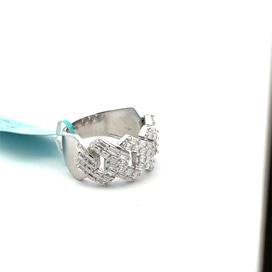 Cuban Baguette VVS Moissanite Diamond Ring