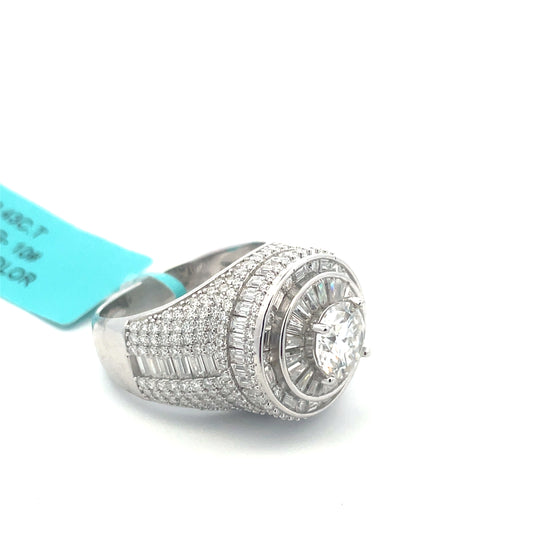 Chandelier Baguette VVS Moissanite Diamond Ring