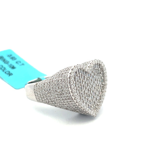 Heart Baguette VVS Moissanite Diamond Ring