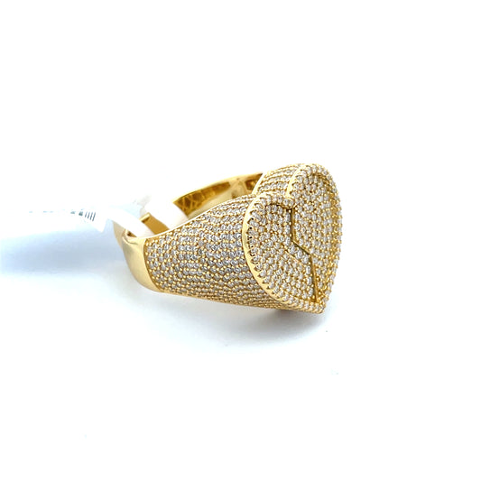 Broken Heart VVS Moissanite Diamond Ring