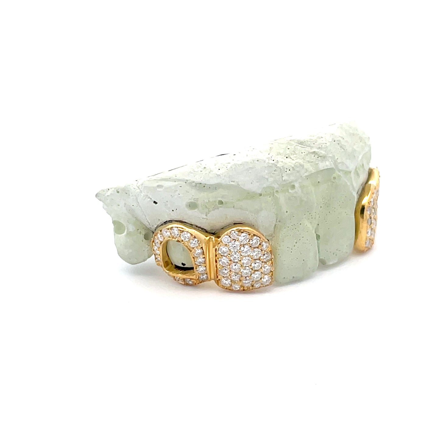 2-Piece - 1 Fully Flooded/1 Open Face VVS Moissanite Diamond Grillz