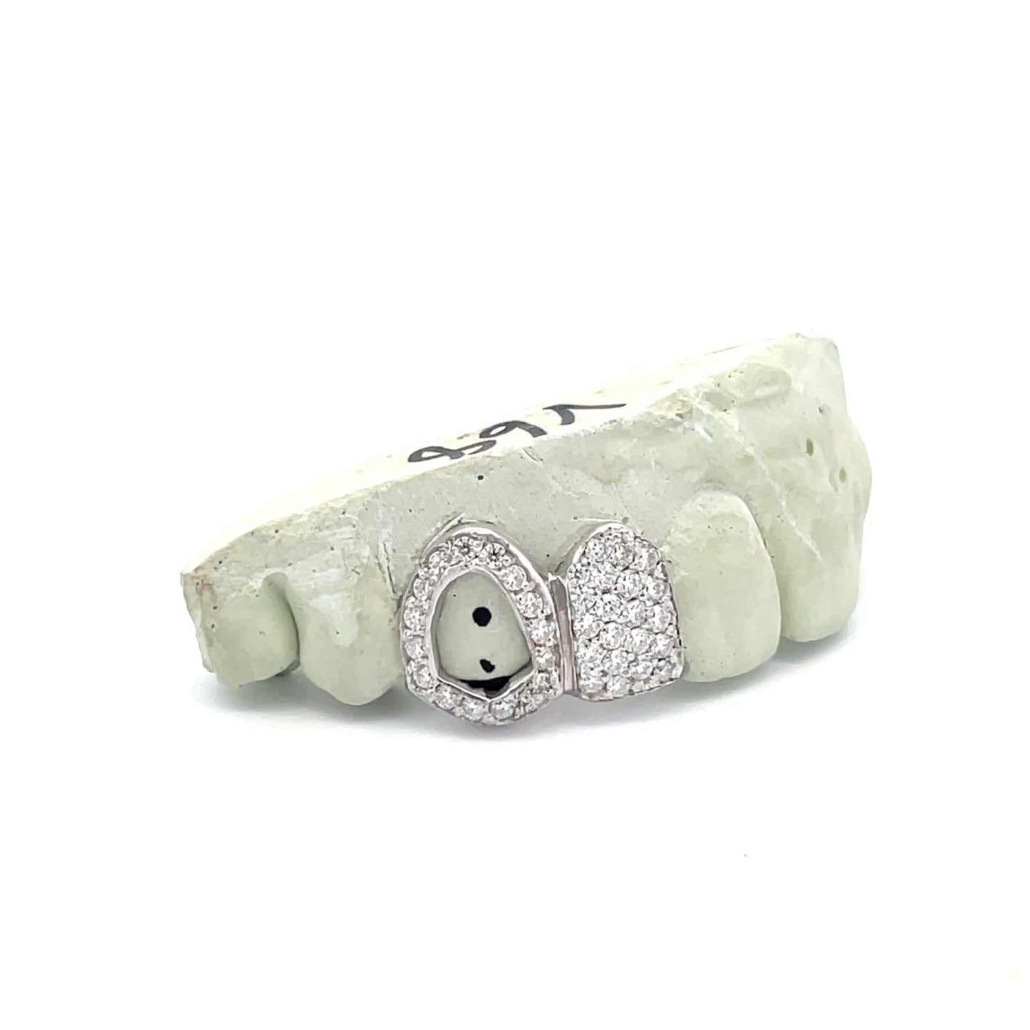 2-Piece - 1 Fully Flooded/1 Open Face VVS Moissanite Diamond Grillz
