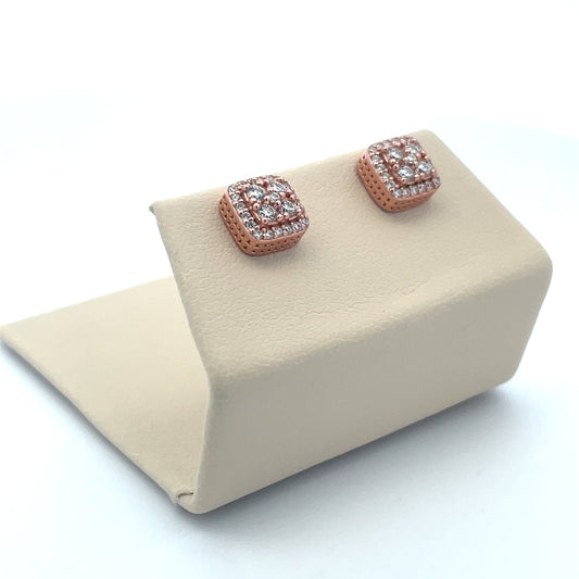 Rose Square VVS Diamond Earrings