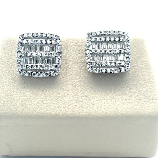 Baguette VVS Moissanite Diamond Earrings