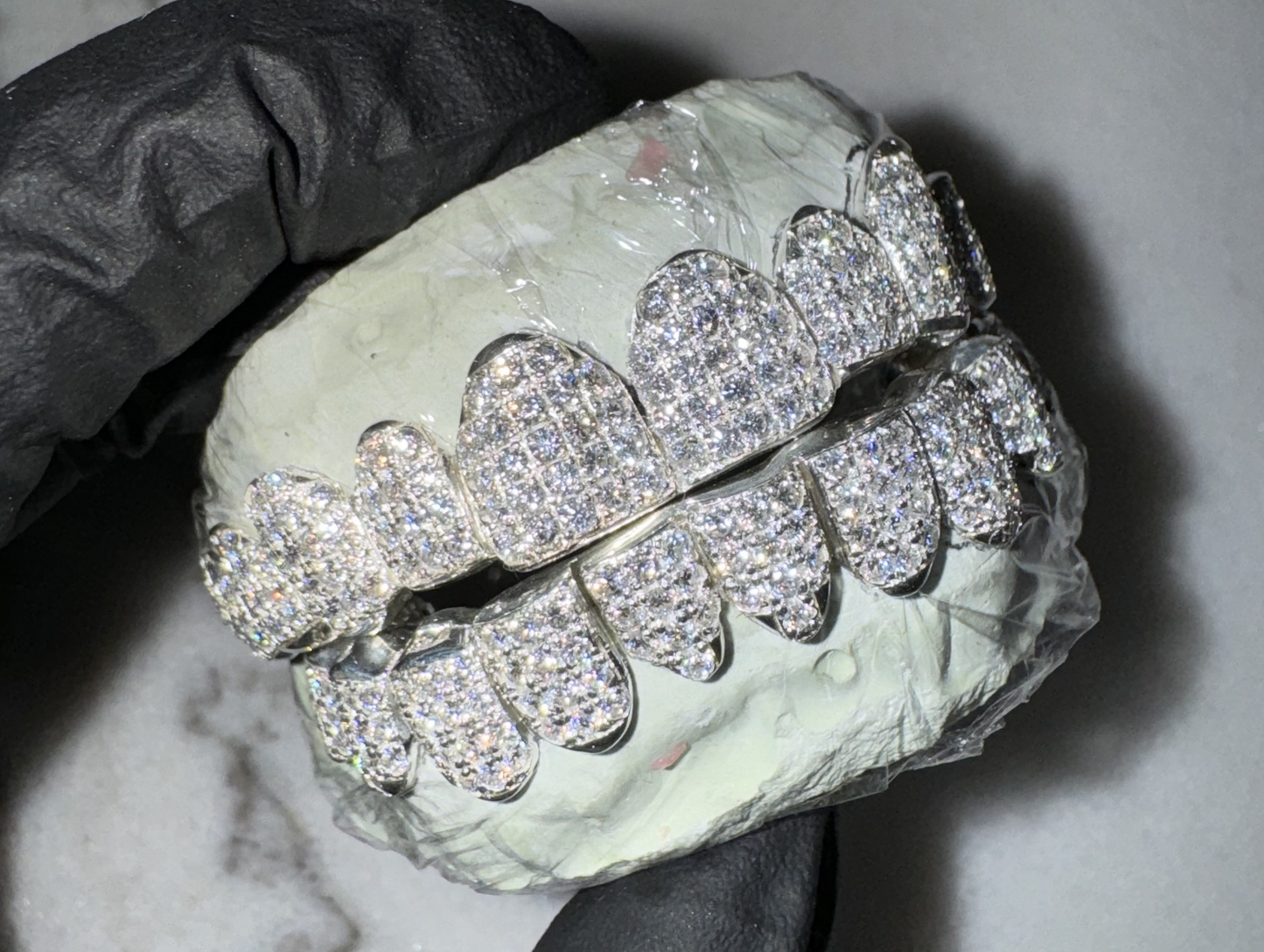 Straight Set VVS Moissanite Diamond Grillz