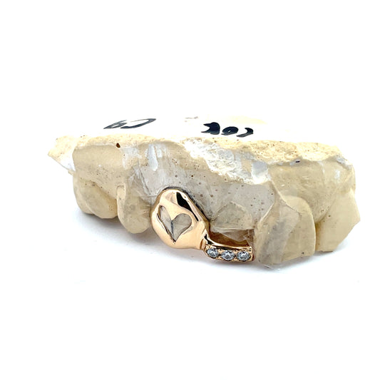 Dub Cap Heart Cut-Out/VVS Moissanite Diamond Tip Grillz