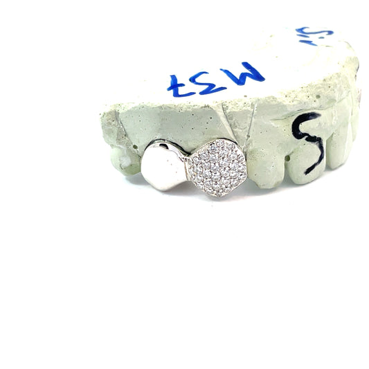 Dub Cap 1 Solid/1 VVS Moissanite Diamond Grillz