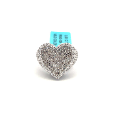 Heart Baguette VVS Moissanite Diamond Ring