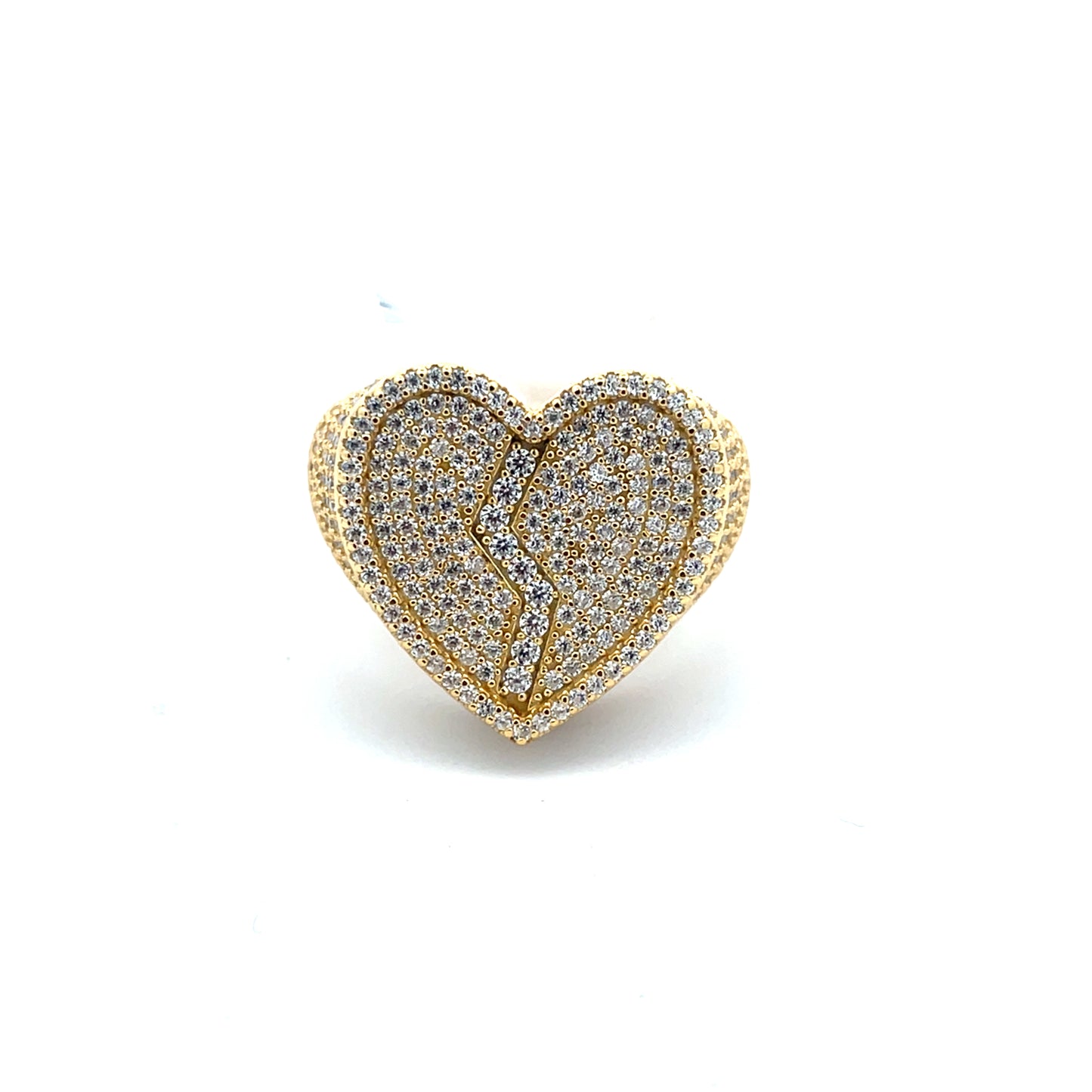 Broken Heart VVS Moissanite Diamond Ring