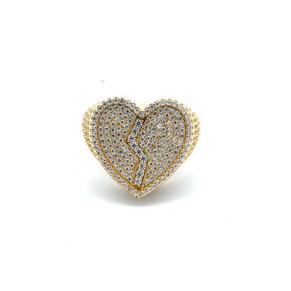 Broken Heart VVS Moissanite Diamond Ring