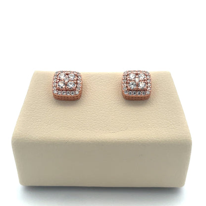 Rose Square VVS Diamond Earrings